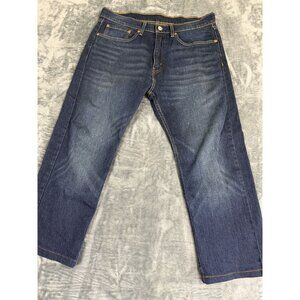Levis 505 Mens Straight Leg Jeans Size 34x30 Blue Denim